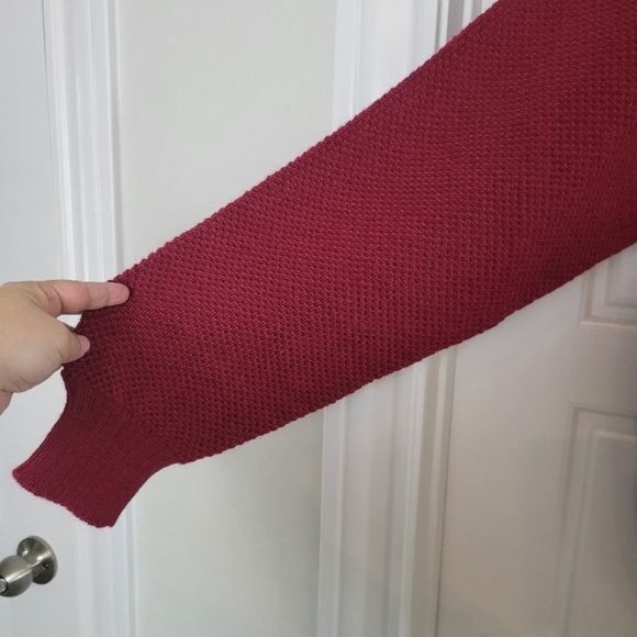 Men's Peruvian Connection 100% Alpaca sweater in Cranberry size Large NWT - Picture 3 of 7